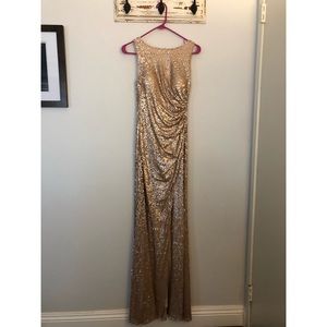 Adrianna Papell Sequin Beaded Gown w/ Cowl Back